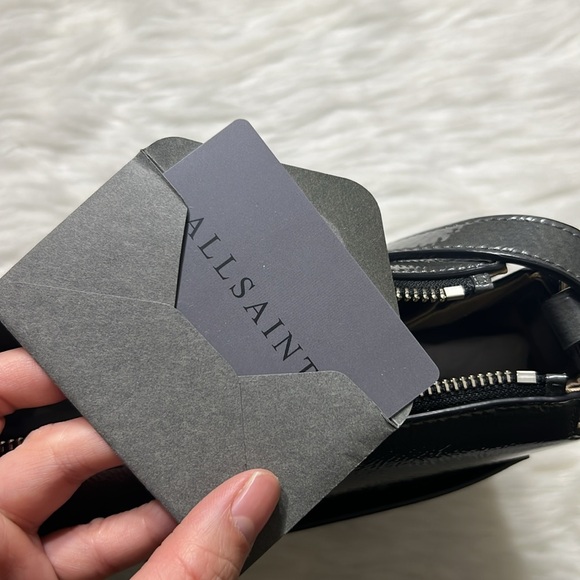 ALLSAINTS Captain Round Crossbody Ash Grey NWT - Picture 12 of 13